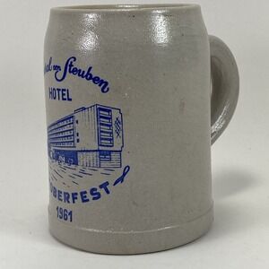 Vintage Oktoberfest Mug Stein General von Steuben  1961 Stoneware Germany Cup